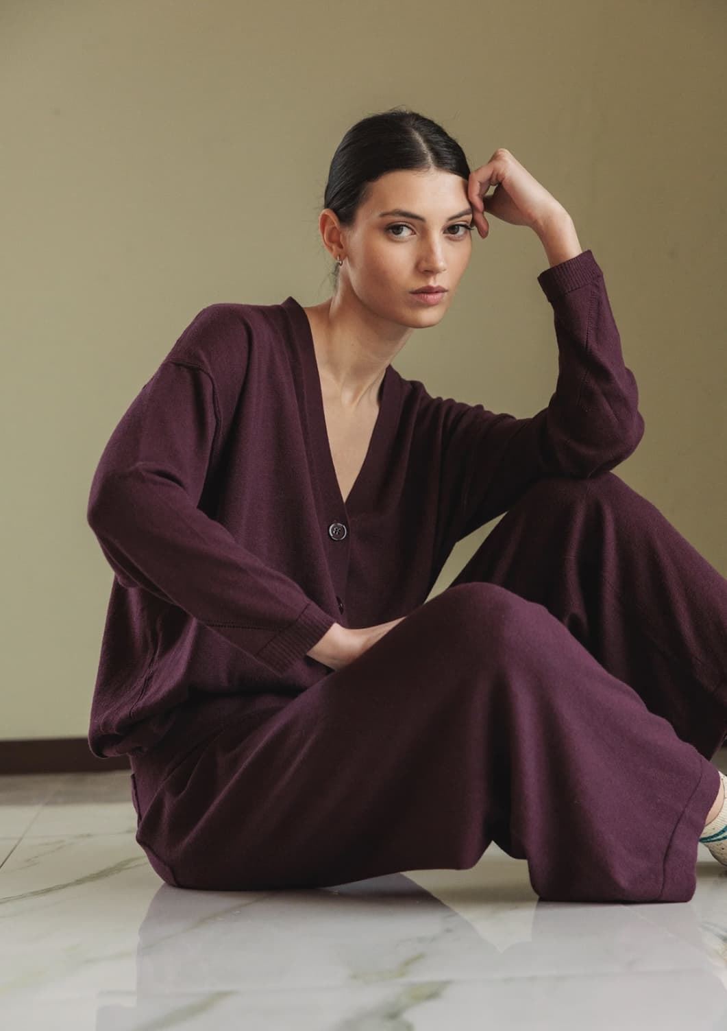 Chaqueta Indi & Cold  AMPLIA SEAWOOL RD480 berenjena - Imagen 4