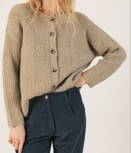 Chaqueta Indi & Cold con detalles desagujados RD451 aloe - Imagen 1