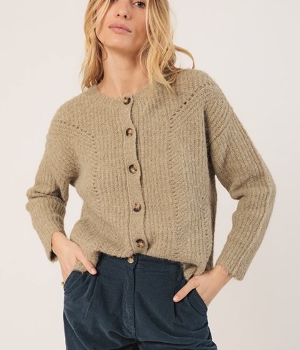 Chaqueta Indi & Cold con detalles desagujados RD451 aloe - Imagen 2