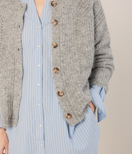 Chaqueta Indi & Cold con detalles desagujados RD451 gris vigore - Imagen 1