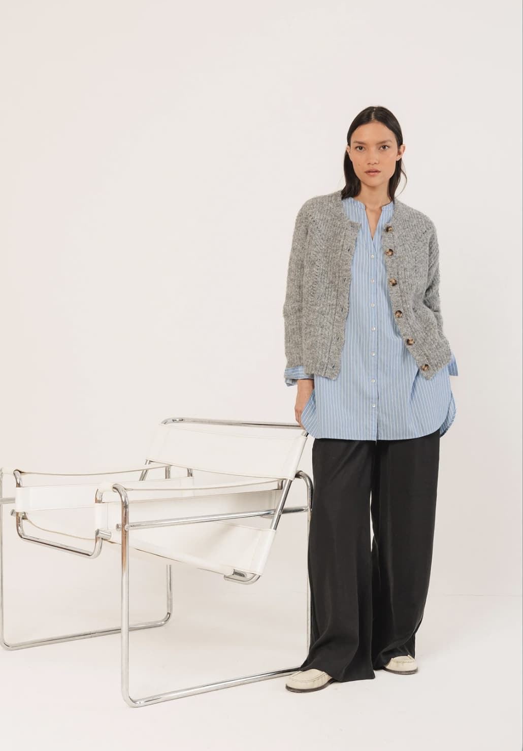 Chaqueta Indi & Cold con detalles desagujados RD451 gris vigore - Imagen 6