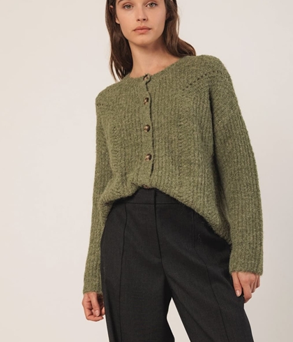 Chaqueta Indi & Cold con detalles desagujados RD451 verde menta - Imagen 1