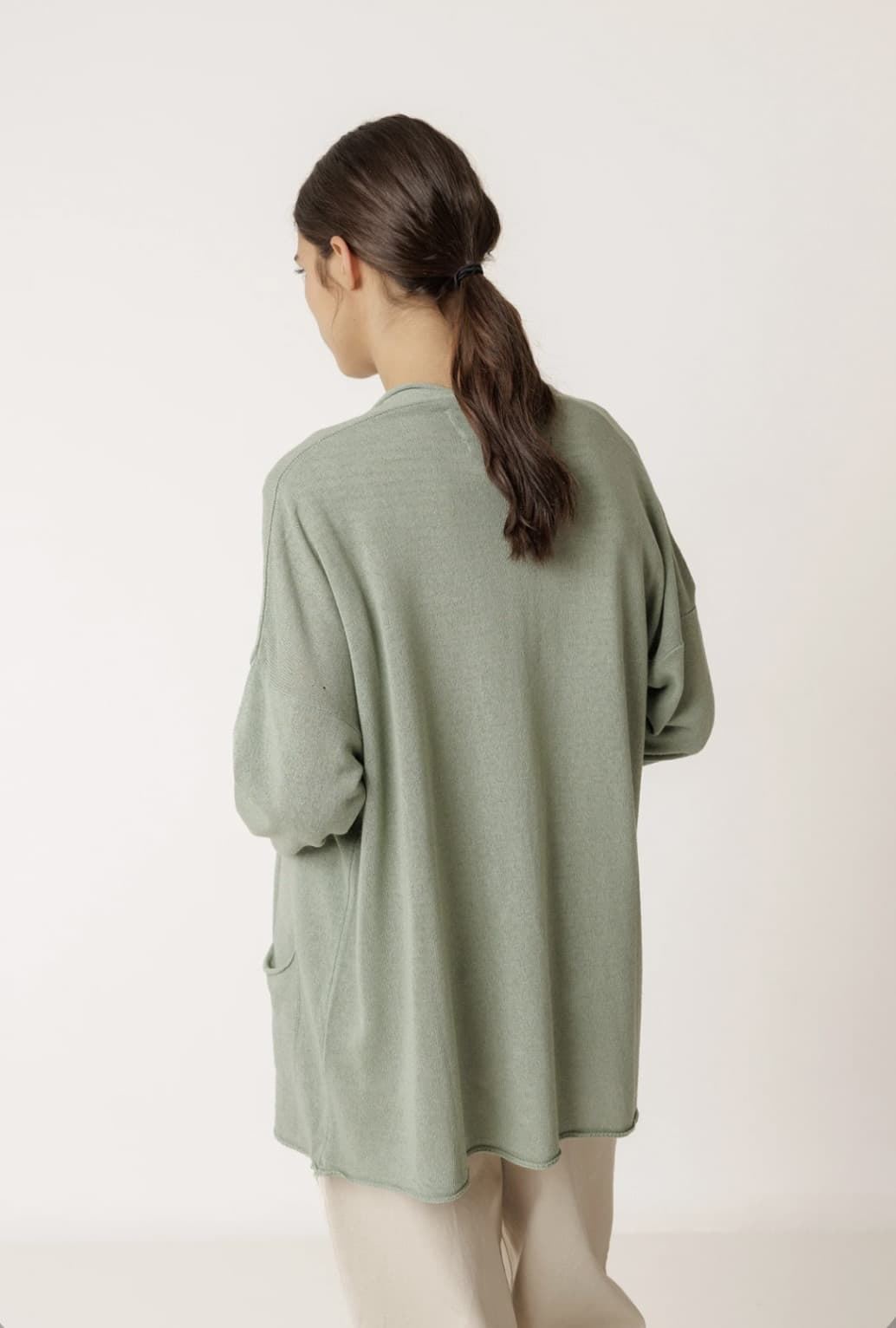 Chaqueta Indi & Cold FG536 TOP CHAQUETA TINTE EN PRENDA verde salvia - Imagen 2