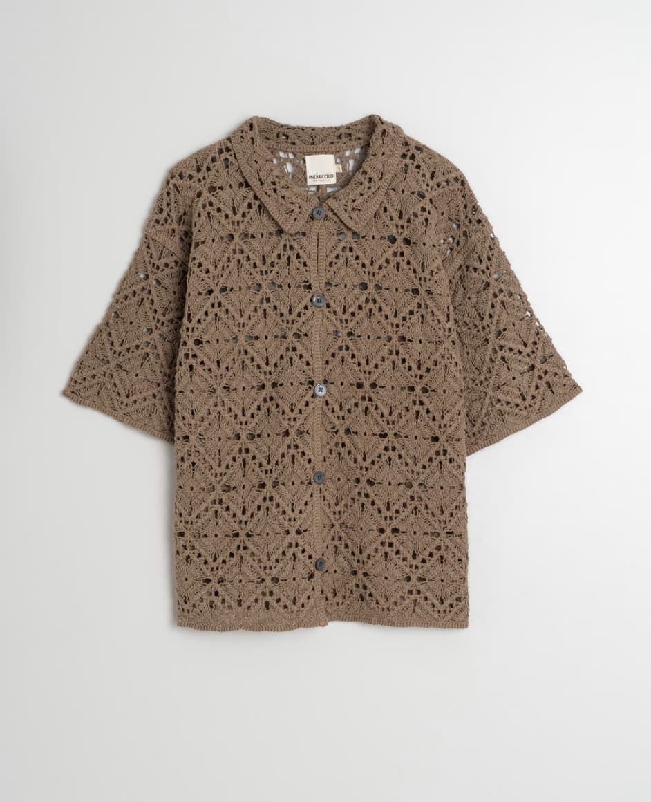Chaqueta Indi & Cold manga corta crochet topo. - Imagen 7