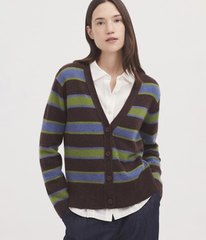 Chaqueta nice things 004 rayas marrón, verde y azul. - Imagen 1