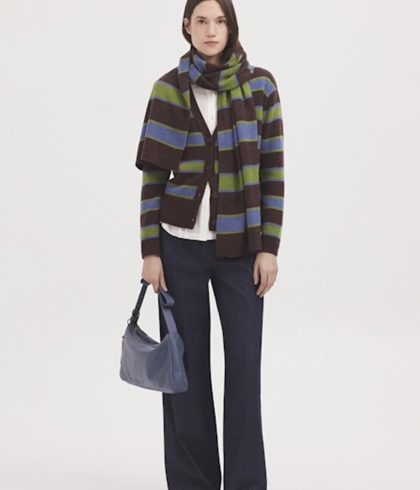 Chaqueta nice things 004 rayas marrón, verde y azul. - Imagen 2