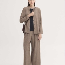 Chaqueta nice things 012 sobrecamisa de cuadros efecto arrugado camel - Imagen 1