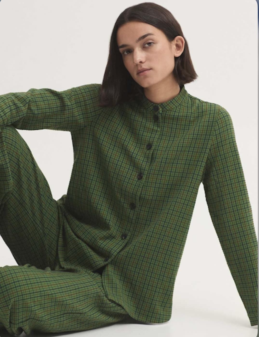 Chaqueta nice things 012 sobrecamisa de cuadros efecto arrugado verde - Imagen 1