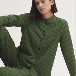 Chaqueta nice things 012 sobrecamisa de cuadros efecto arrugado verde - Imagen 1