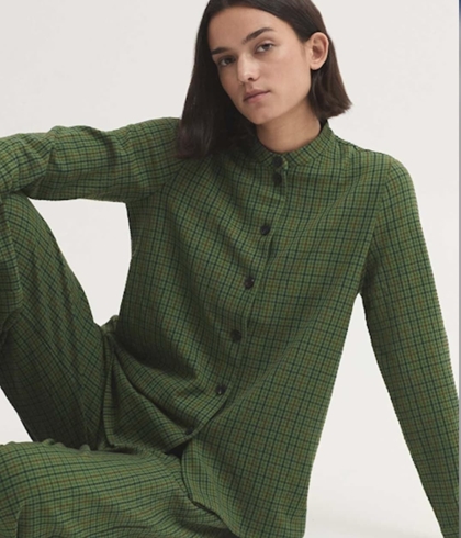 Chaqueta nice things 012 sobrecamisa de cuadros efecto arrugado verde - Imagen 1