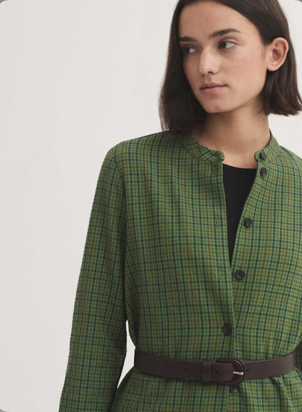 Chaqueta nice things 012 sobrecamisa de cuadros efecto arrugado verde - Imagen 2