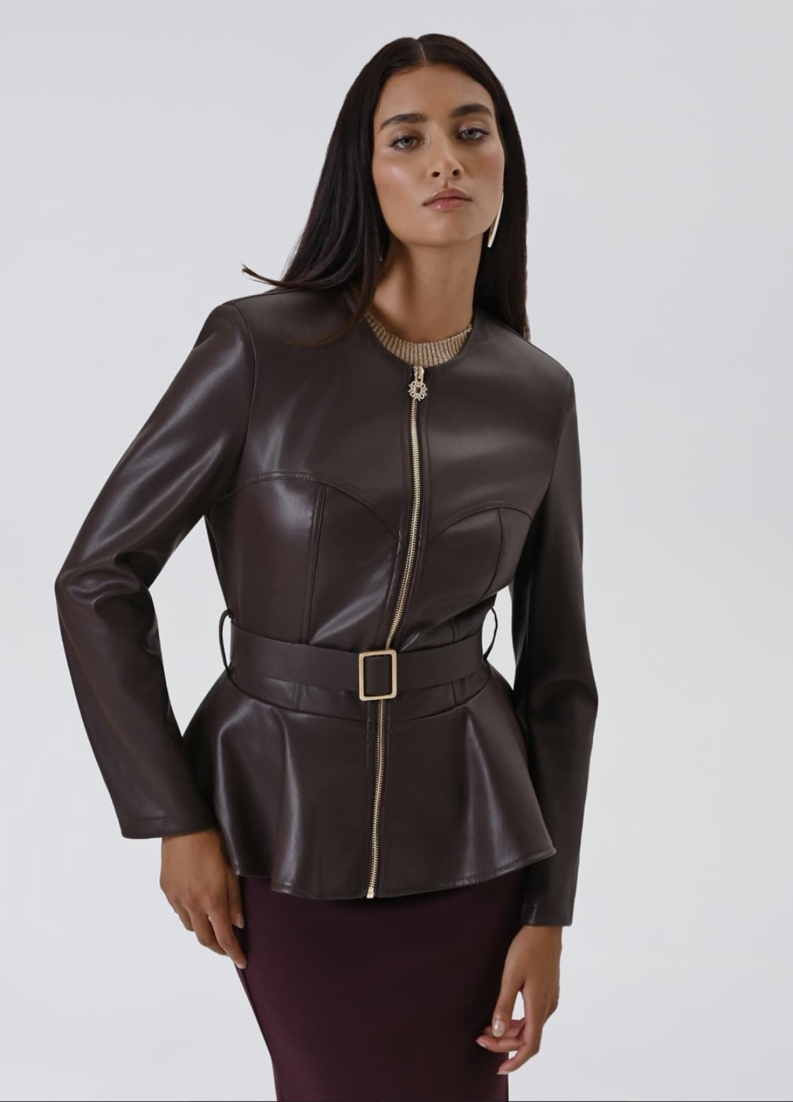 Chaqueta Rinascimento polipiel marrón chocolate - Imagen 1