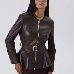 Chaqueta Rinascimento polipiel marrón chocolate - Imagen 1