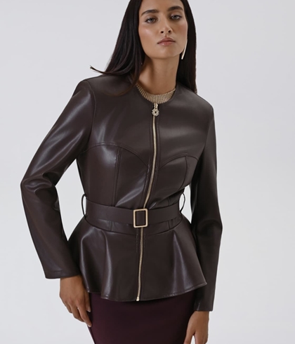 Chaqueta Rinascimento polipiel marrón chocolate - Imagen 1