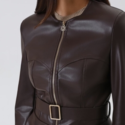 Chaqueta Rinascimento polipiel marrón chocolate - Imagen 2