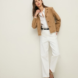 Chaqueta Yerse 4481 de ante cuello solapa arena - Imagen 2