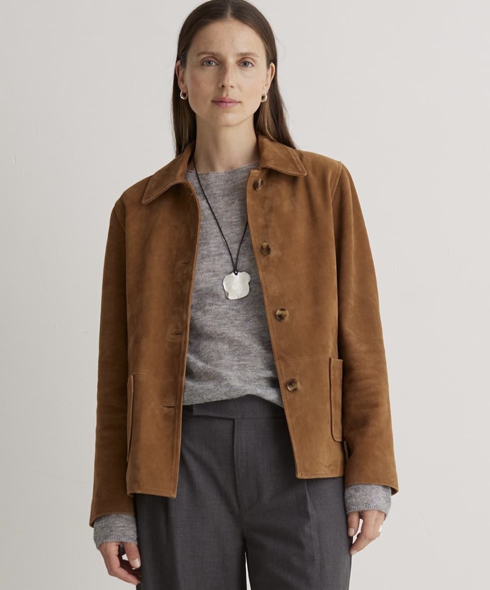 Chaqueta Yerse Ante camel 100% piel - Imagen 4