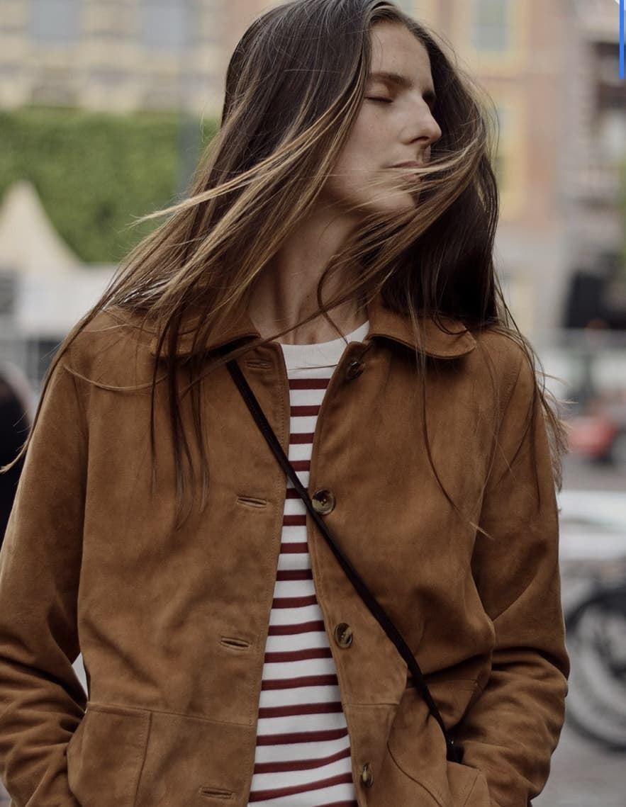 Chaqueta Yerse Ante camel 100% piel - Imagen 7