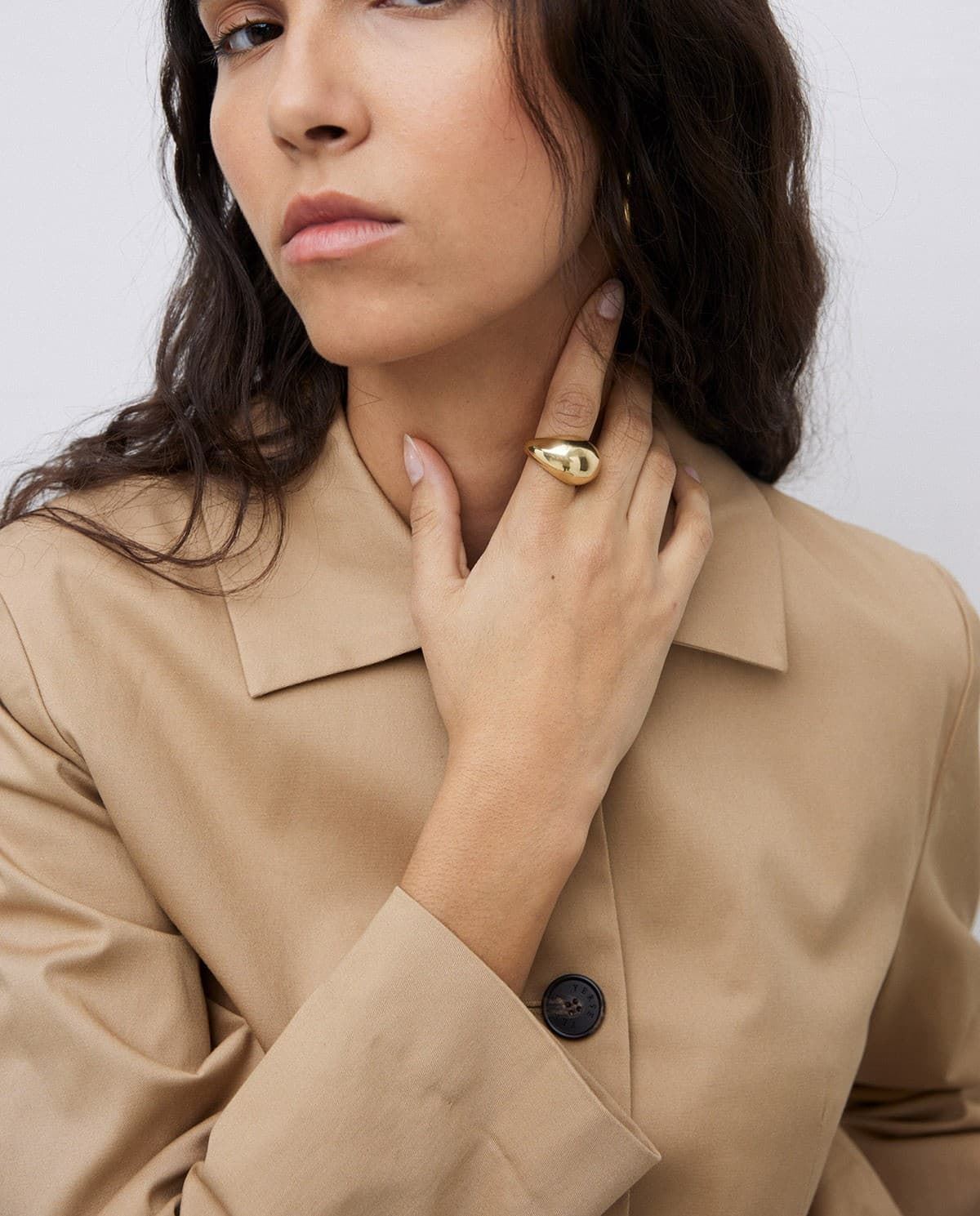 CHAQUETA Yerse TEJIDO GABARDINA CAMEL - Imagen 1