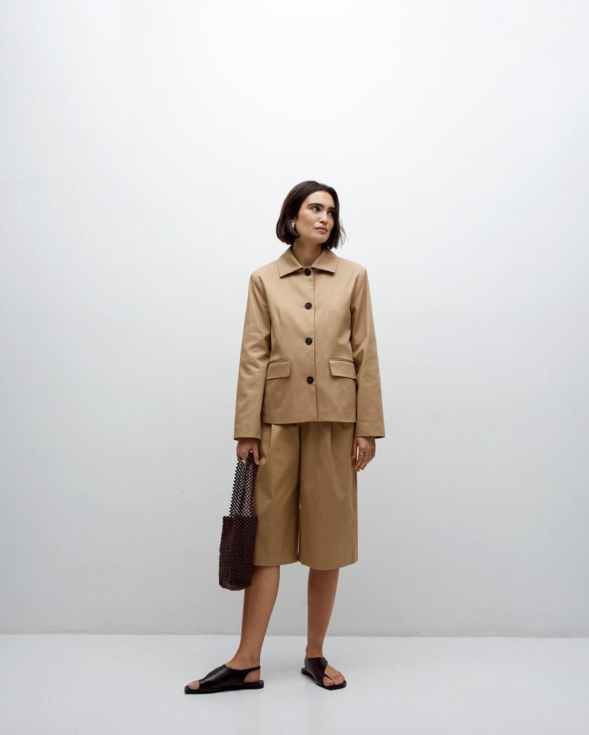 CHAQUETA Yerse TEJIDO GABARDINA CAMEL - Imagen 4