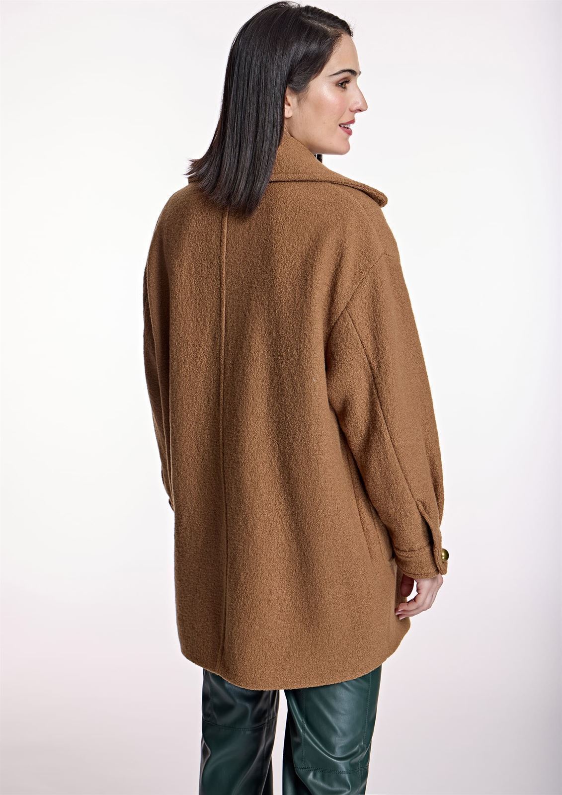 Chaquetón Alba Conde camel con bolsillos - Imagen 3