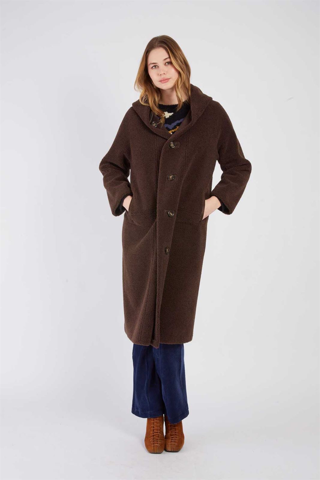 Chaquetón Derhy REVUS VESTE Reversible marrón chocolate - Imagen 1