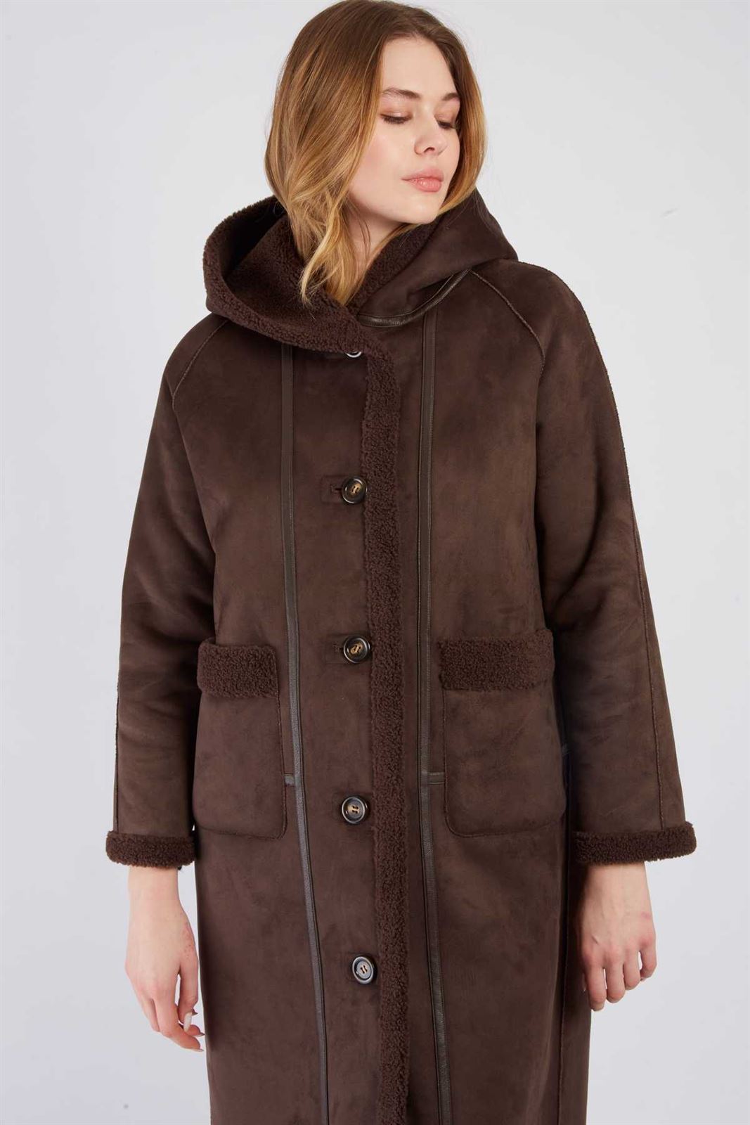 Chaquetón Derhy REVUS VESTE Reversible marrón chocolate - Imagen 2