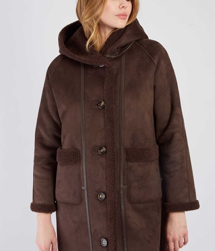 Chaquetón Derhy REVUS VESTE Reversible marrón chocolate - Imagen 2