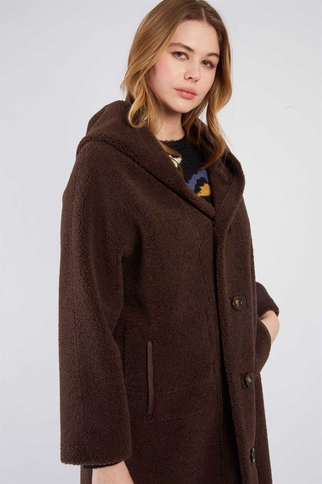 Chaquetón Derhy REVUS VESTE Reversible marrón chocolate - Imagen 3