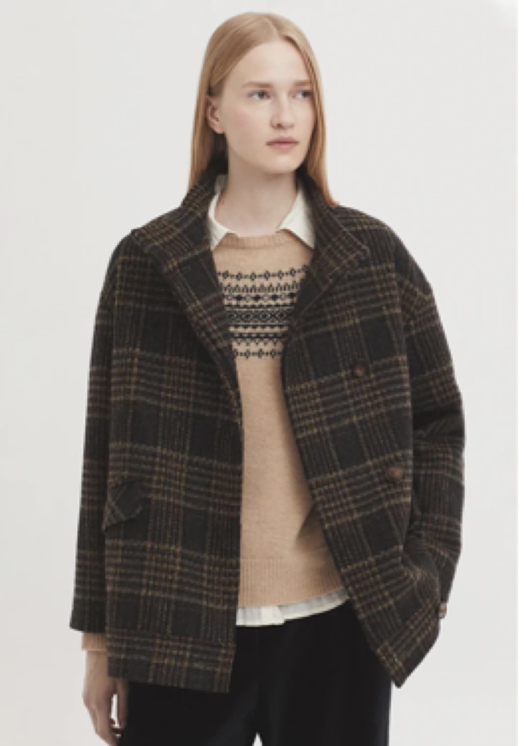 Chaquetón Nice Things cuadros mezcla lana - Imagen 1