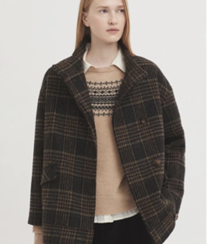 Chaquetón Nice Things cuadros mezcla lana - Imagen 1