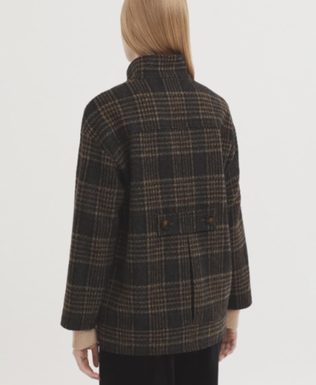 Chaquetón Nice Things cuadros mezcla lana - Imagen 3