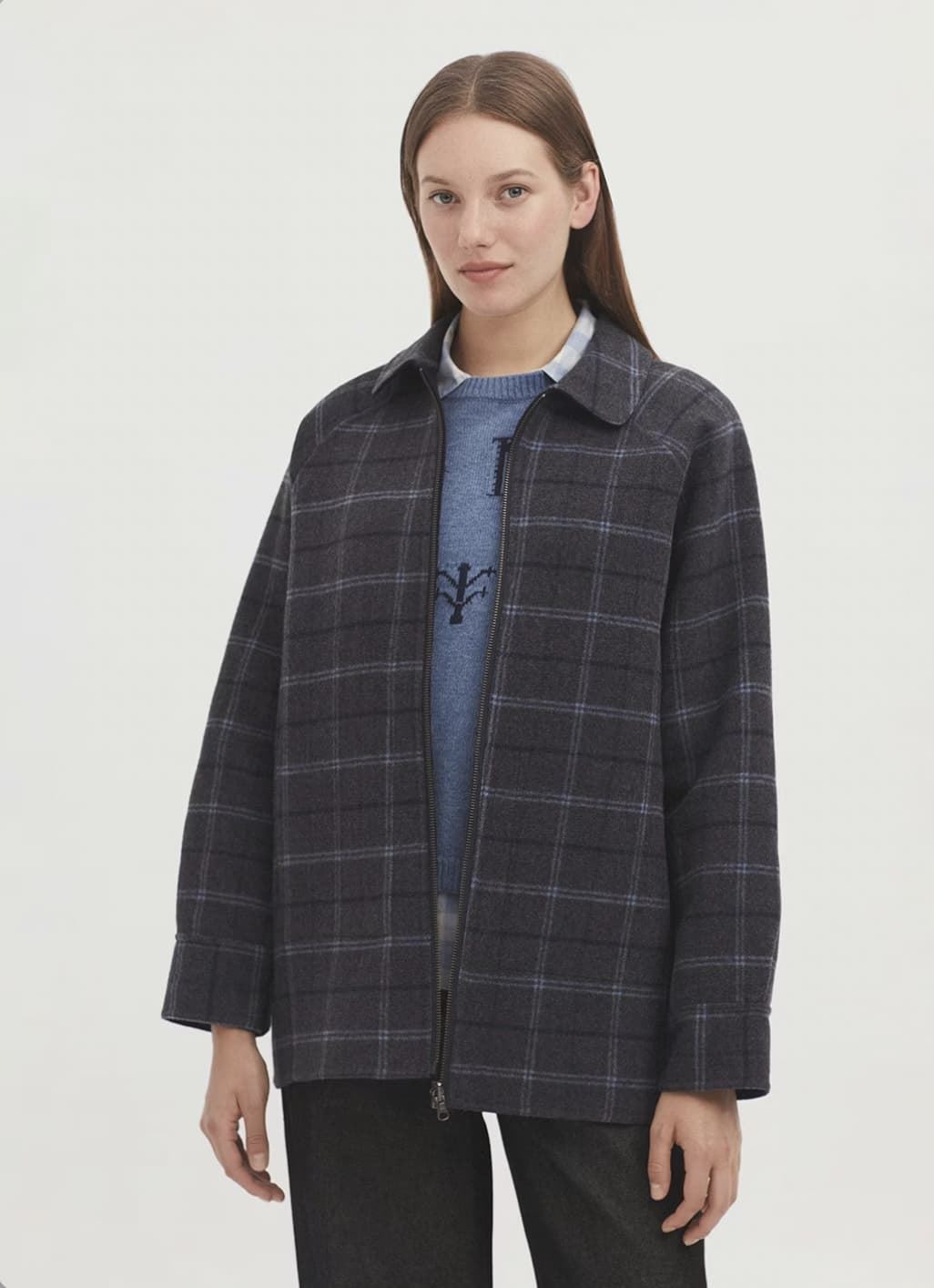 Chaquetón Nice Things reversible cuadros y liso - Imagen 2