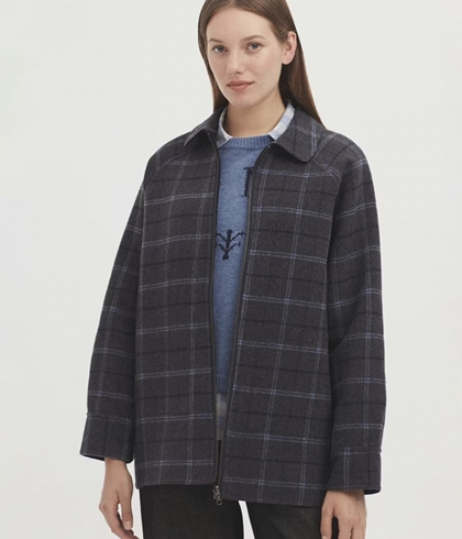 Chaquetón Nice Things reversible cuadros y liso - Imagen 2