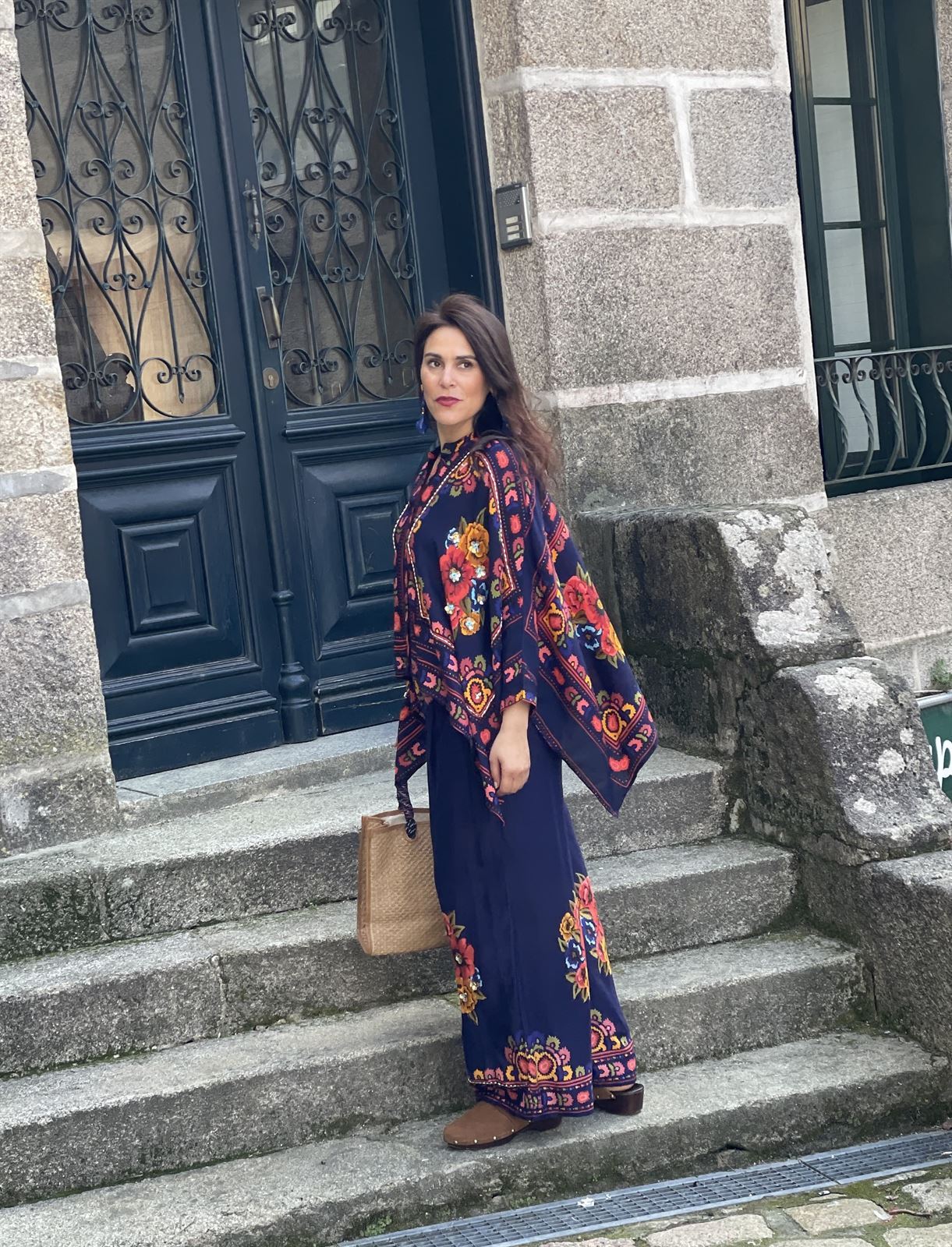 Conjunto Derhy  HOLY de pantalón y kimono azul marino - Imagen 1