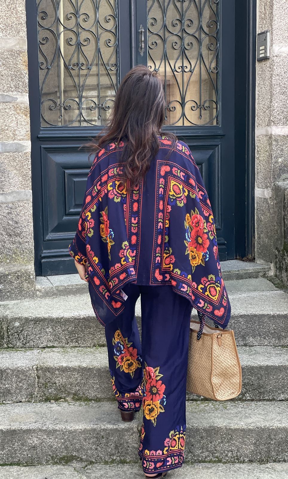 Conjunto Derhy  HOLY de pantalón y kimono azul marino - Imagen 2