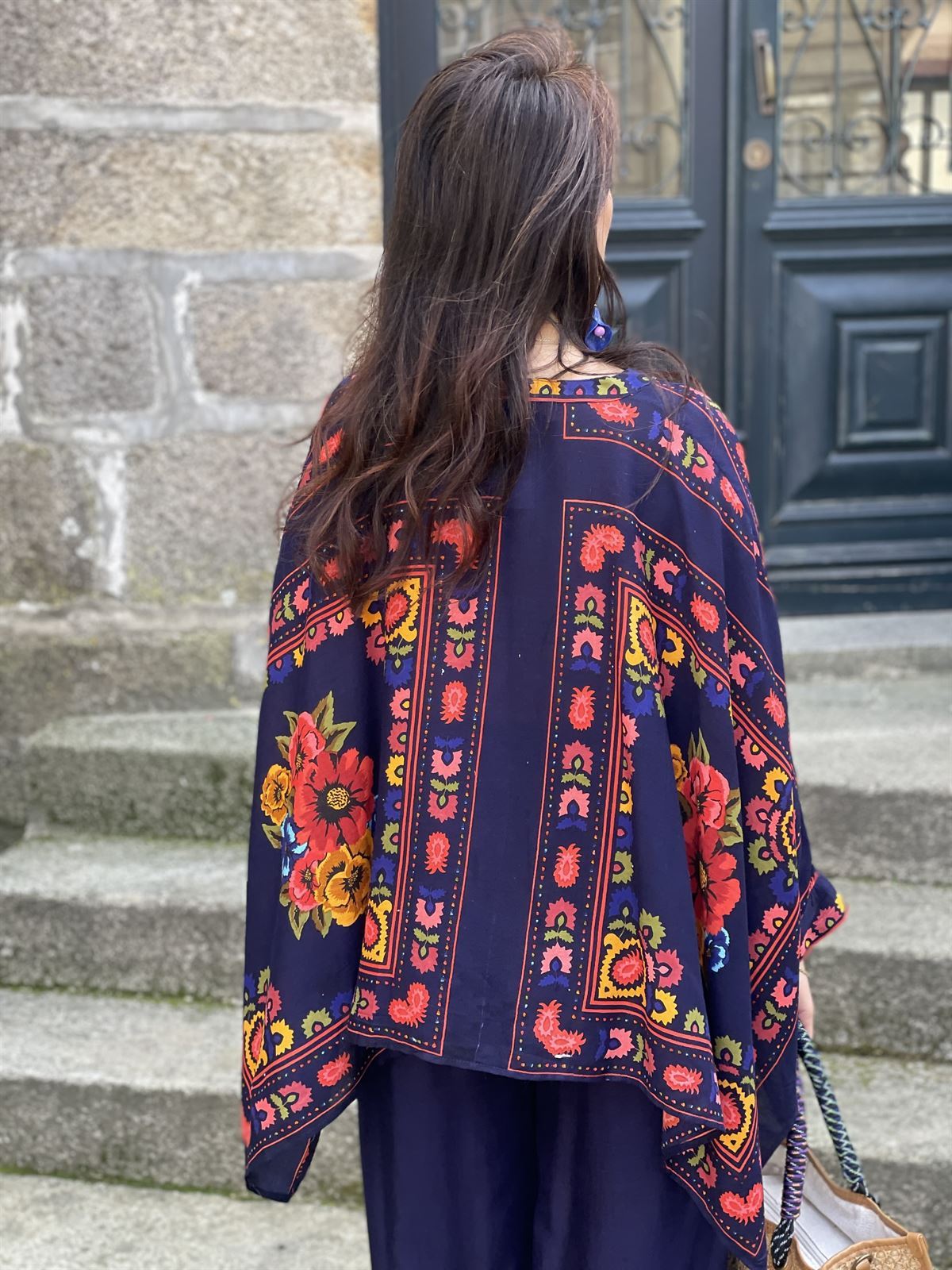 Conjunto Derhy  HOLY de pantalón y kimono azul marino - Imagen 5