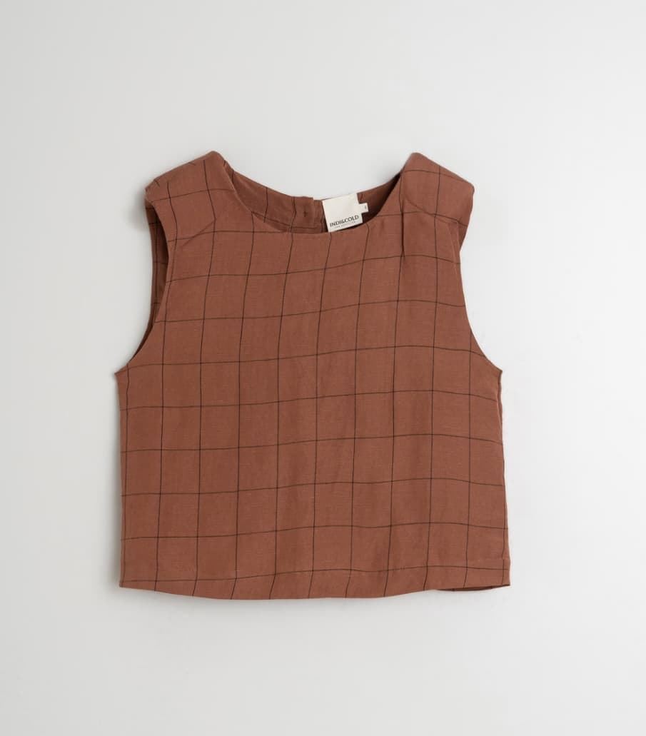 Crop top Indi & Cold 222 cuadro ventana chocolate - Imagen 4