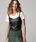 Crop top Oky tirantes negro efecto piel - Imagen 2