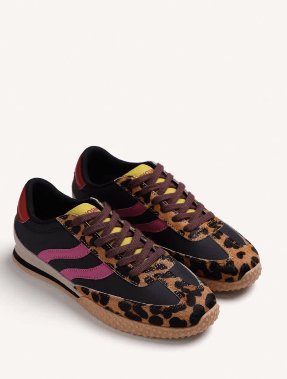 Deportiva Gioseppo 80642 piel y nylon print negro - Imagen 2