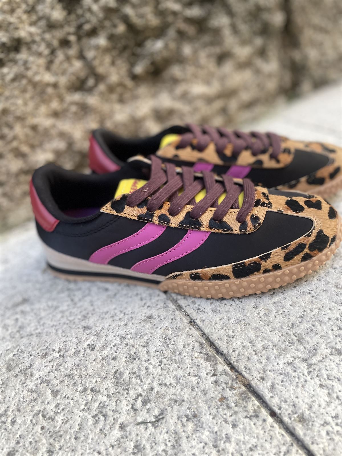 Deportiva Gioseppo 80642 piel y nylon print negro - Imagen 6