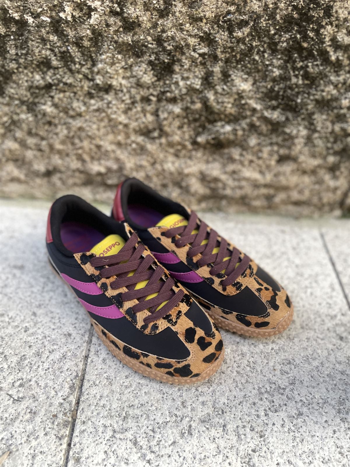 Deportiva Gioseppo 80642 piel y nylon print negro - Imagen 7