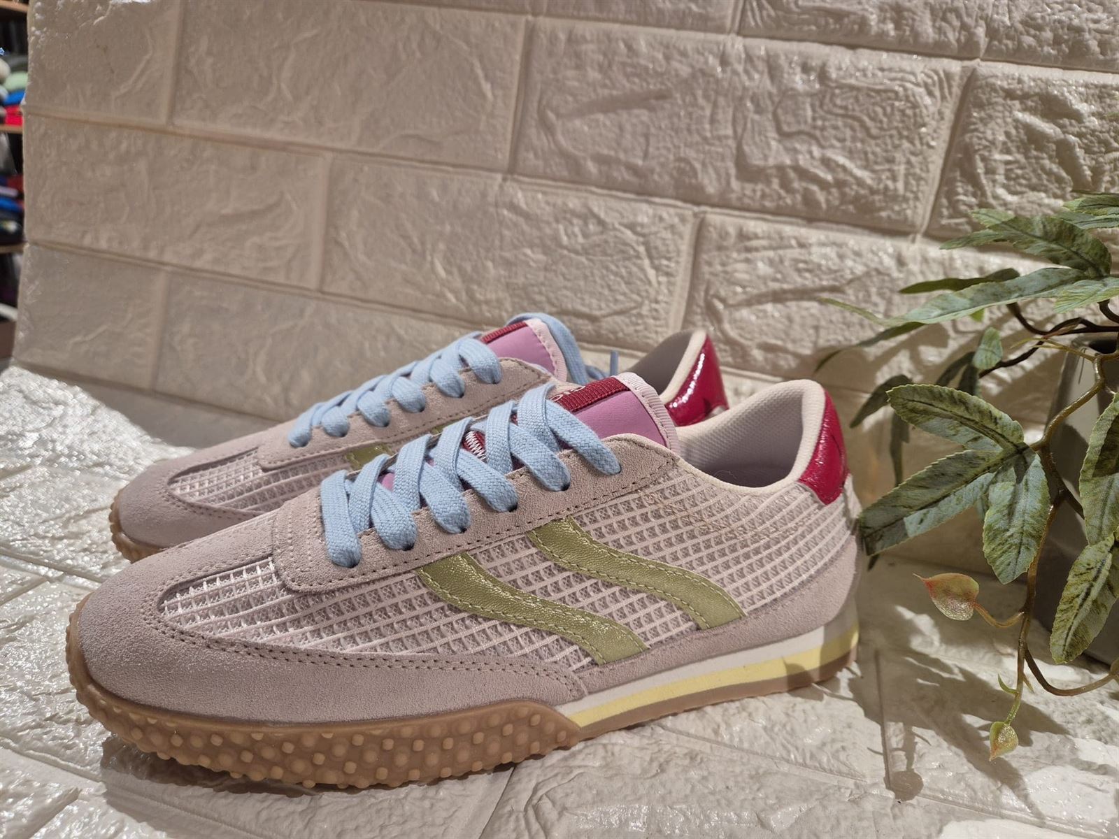 Deportiva Gioseppo CHAKE piel y rejilla rosa - Imagen 1