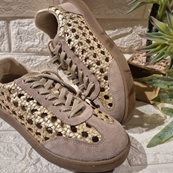 Deportiva Gioseppo IJEBU piel trenzada Oro - Imagen 1