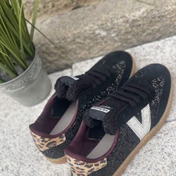 Deportiva VICTORIA BERLÍN CICLISTA GLITTER & ANIMAL PRINT 1126223-10  glitter negro - Imagen 1