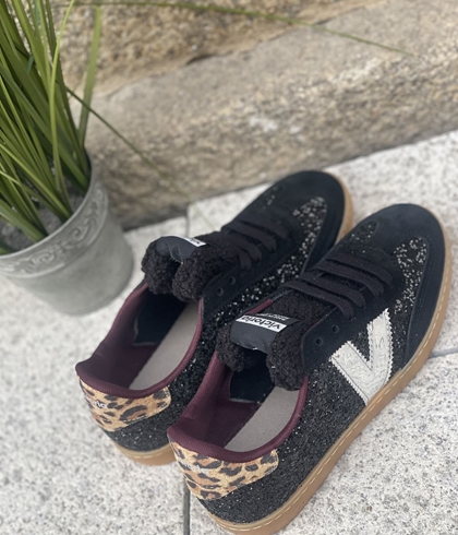 Deportiva VICTORIA BERLÍN CICLISTA GLITTER & ANIMAL PRINT 1126223-10  glitter negro - Imagen 1