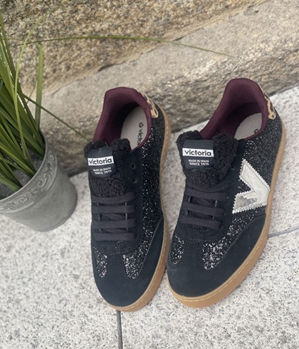 Deportiva VICTORIA BERLÍN CICLISTA GLITTER & ANIMAL PRINT 1126223-10  glitter negro - Imagen 2