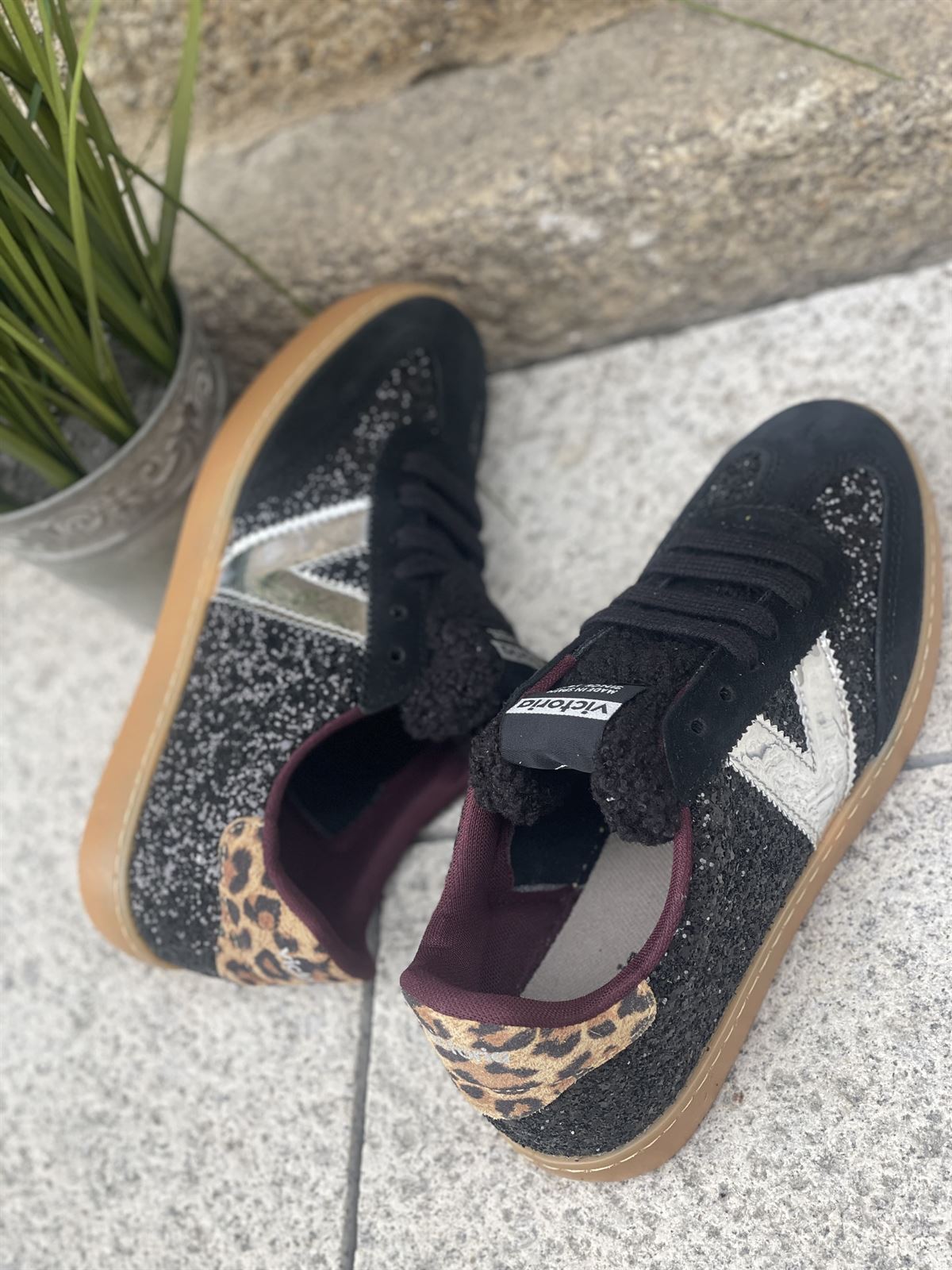 Deportiva VICTORIA BERLÍN CICLISTA GLITTER & ANIMAL PRINT 1126223-10  glitter negro - Imagen 4