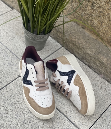 Deportiva VICTORIA MADRID EFECTO PIEL & SERRAJE & GLITTER 1258272-80 Beige - Imagen 1