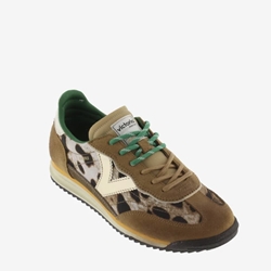 Deportiva VICTORIA SATURNO NYLON ANIMAL PRINT & SERRAJE Sneakers 1158103-87 Camel - Imagen 2